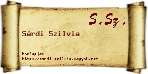 Sárdi Szilvia névjegykártya